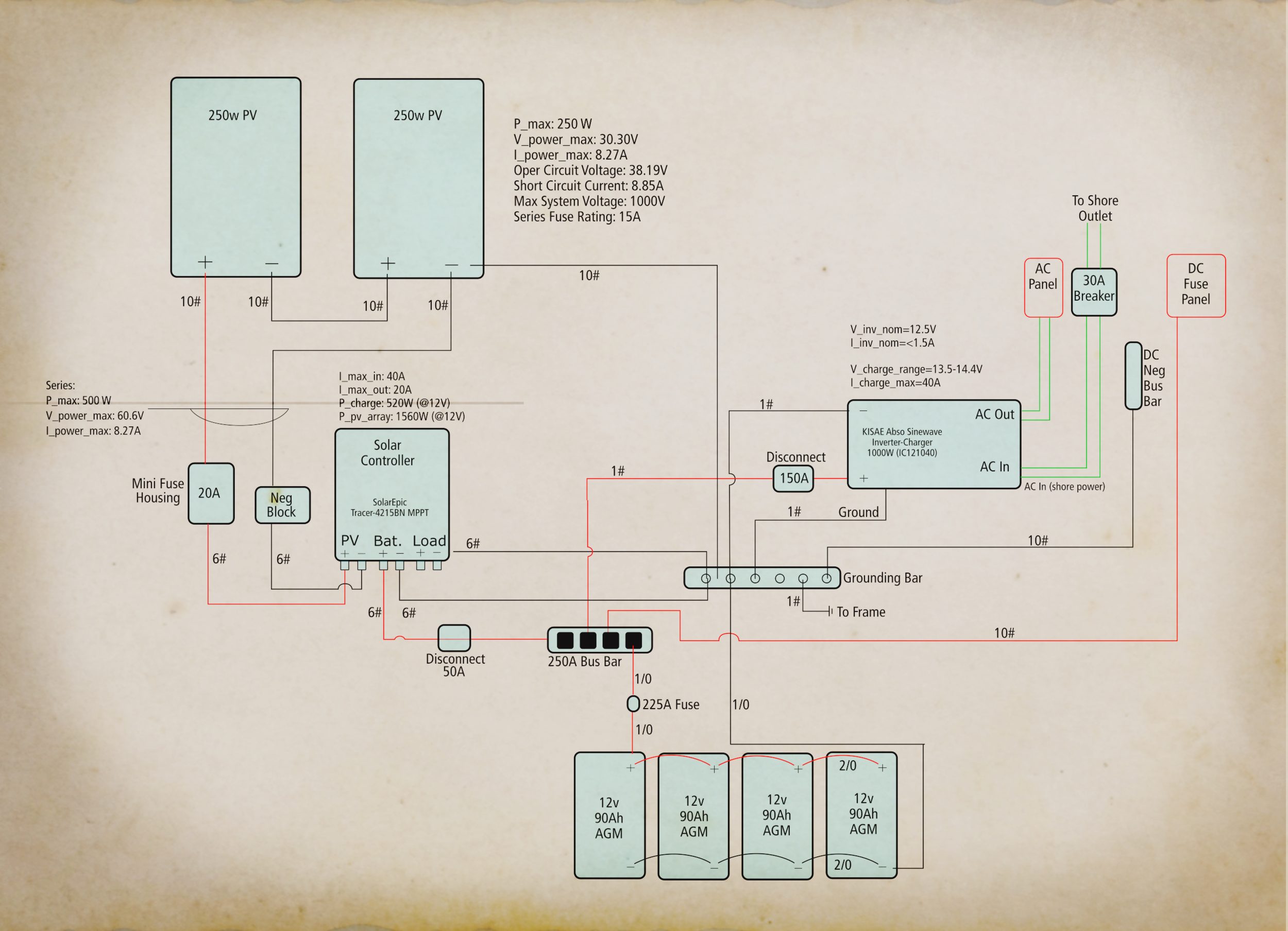 As-built electrical system diagram