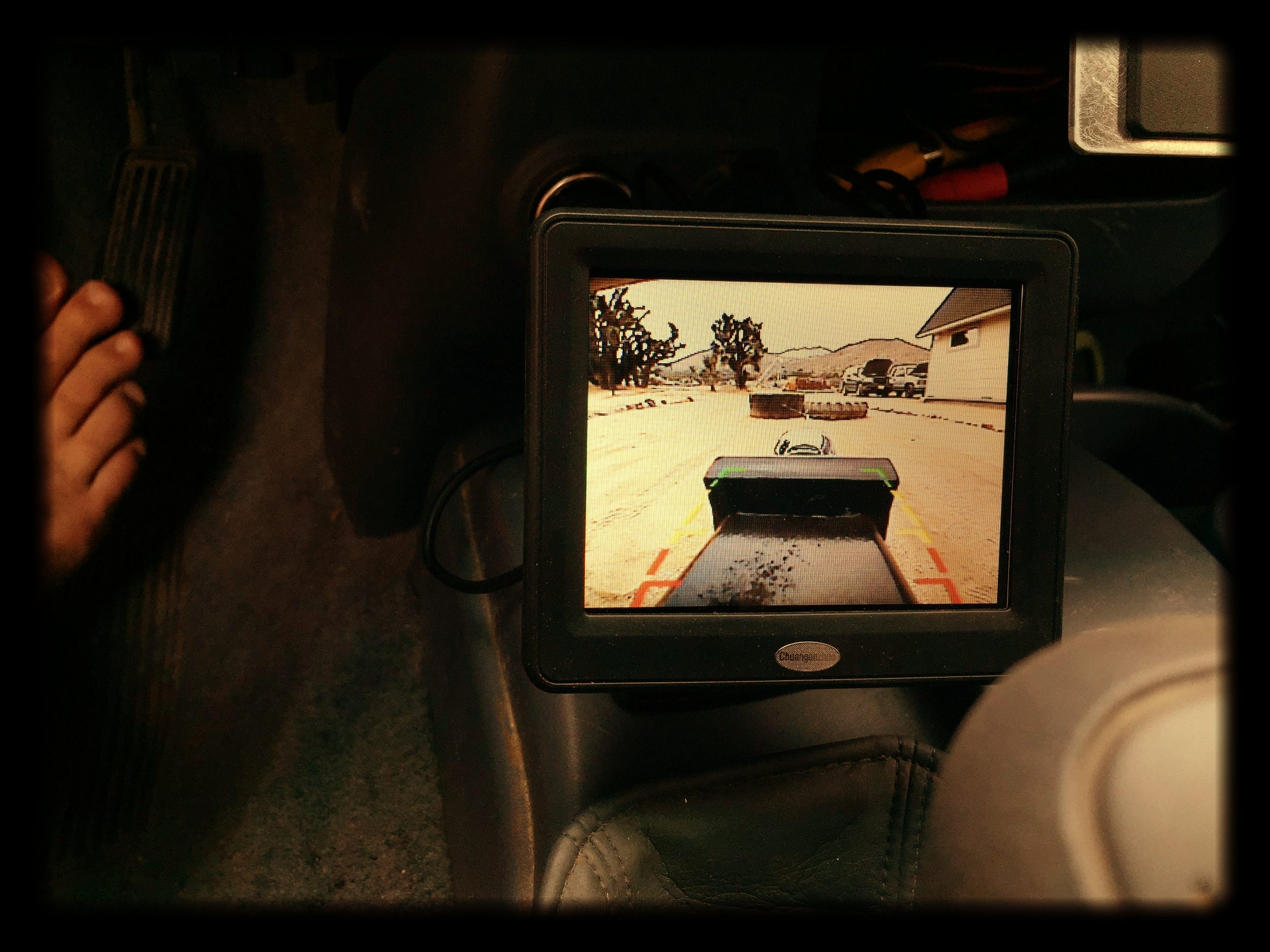 Dragging roads with tractor tires in a lightning storm; what passes for entertainment out in the Mojave.