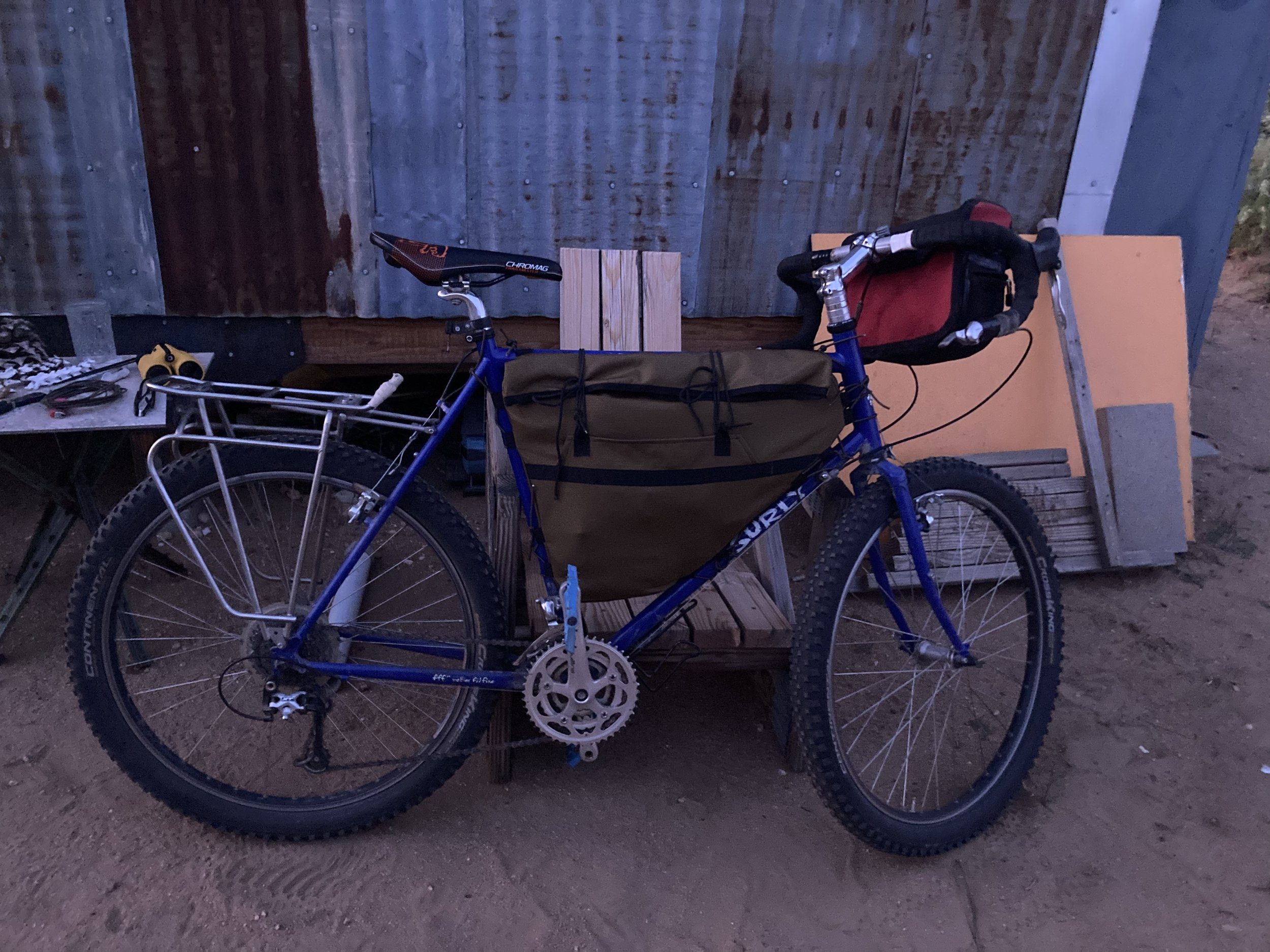 rolltop framebag myog bikepacking